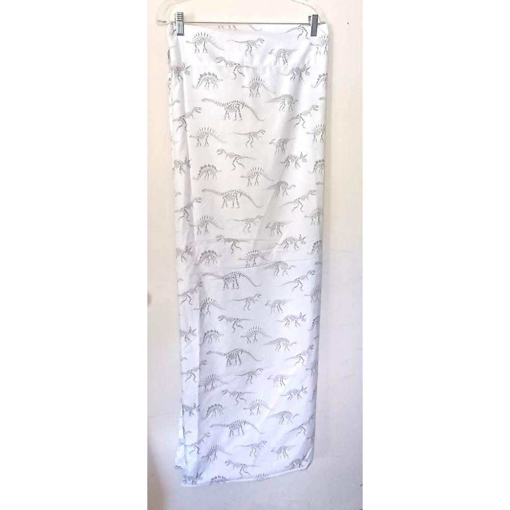 Your Zone Twin Flat Sheet White Grey Dinosaur Skeleton Fossil Microfiber 66x96